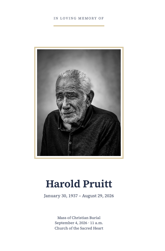 Cover of Harold Pruitt's program